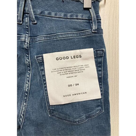 NWT Good American Jean Womens 00 Good Legs Skinny Dark Wash Stretch Denim - Picture 6 of 7